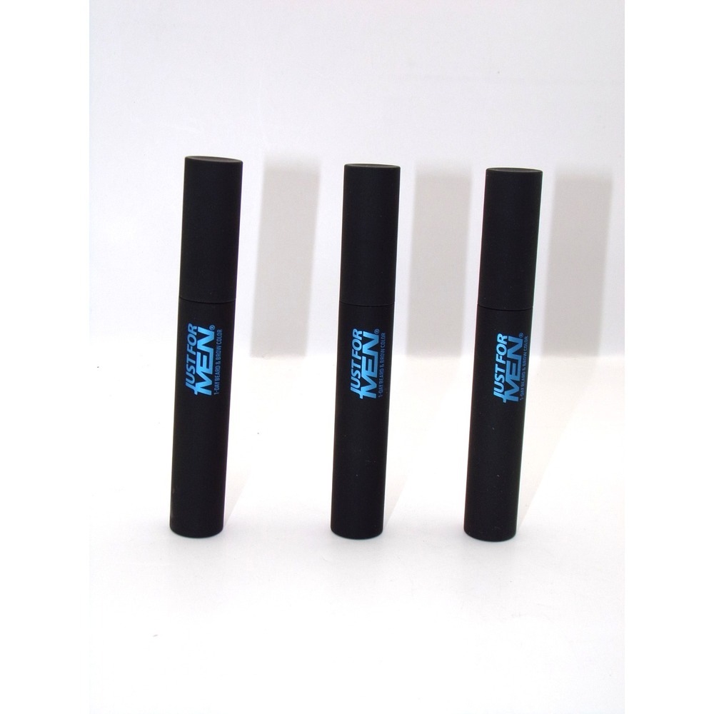 Lot of 3 Just For Men 1-Day Beard & Brow Temporary Color Darkest Brown/Black